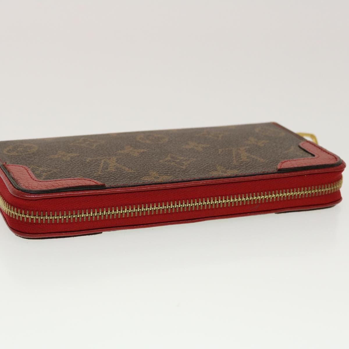 LOUIS VUITTON Monogram Sleys Zippy Wallet Long Wallet Red M61854 LV Auth 45065