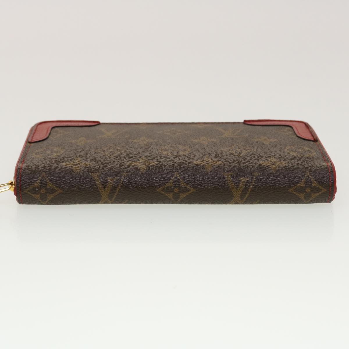 LOUIS VUITTON Monogram Sleys Zippy Wallet Long Wallet Red M61854 LV Auth 45065