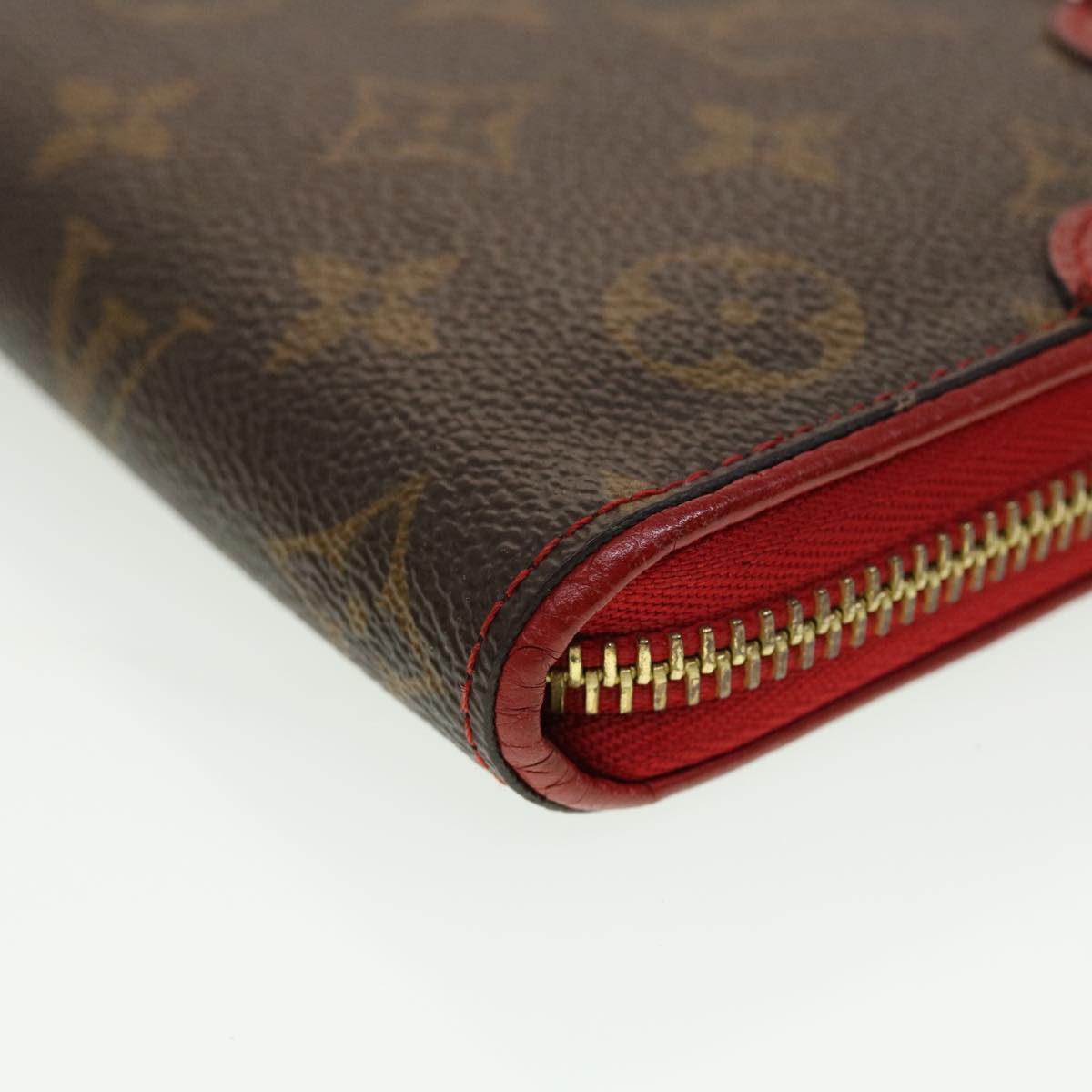 LOUIS VUITTON Monogram Sleys Zippy Wallet Long Wallet Red M61854 LV Auth 45065