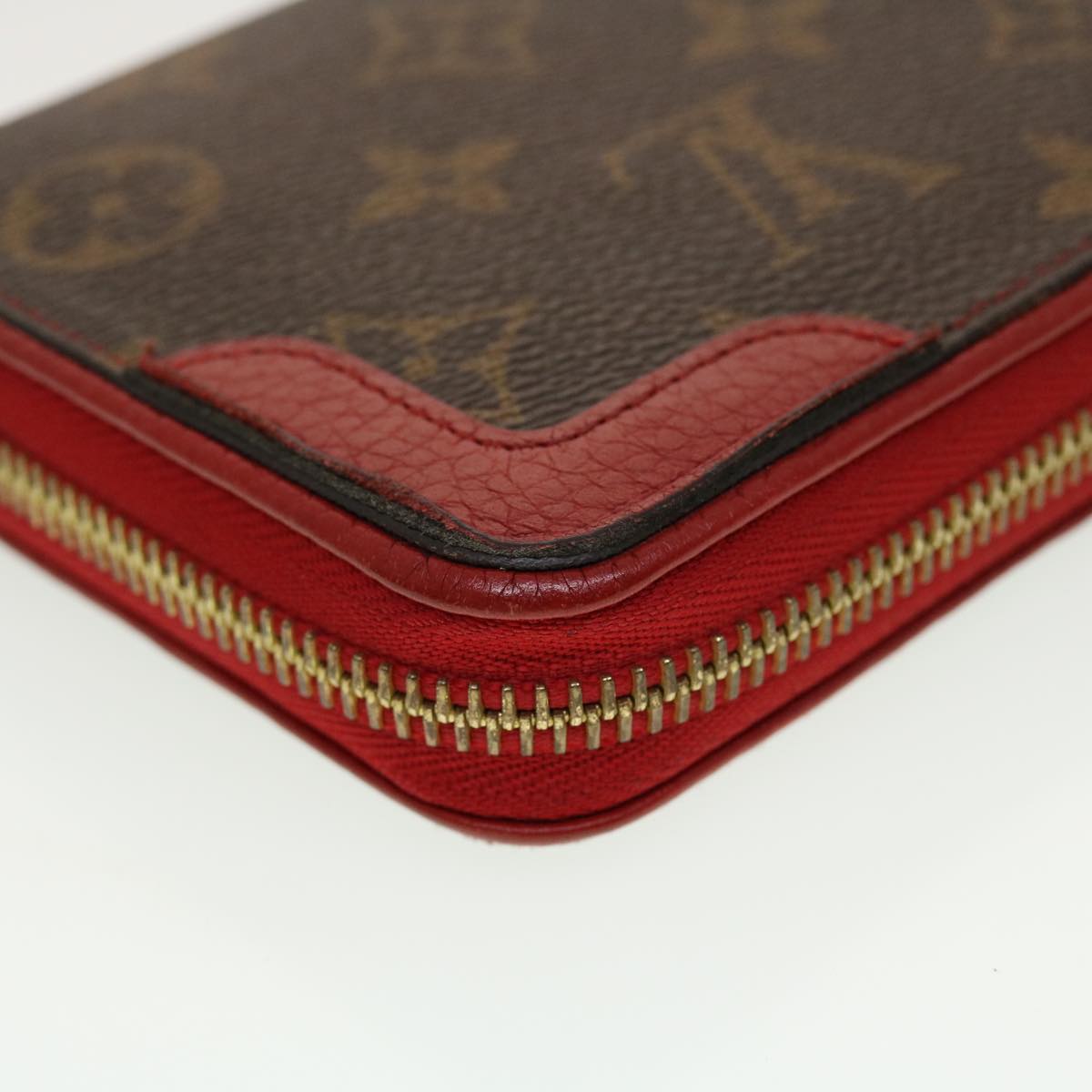 LOUIS VUITTON Monogram Sleys Zippy Wallet Long Wallet Red M61854 LV Auth 45065