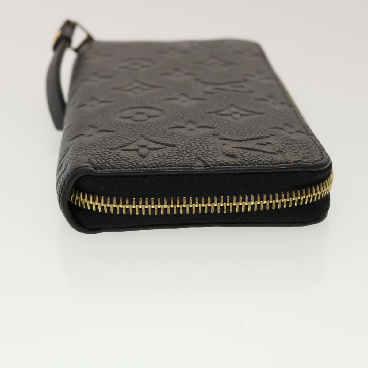 LOUIS VUITTON Monogram Empreinte Zippy Wallet Black M60571 LV Auth 45067