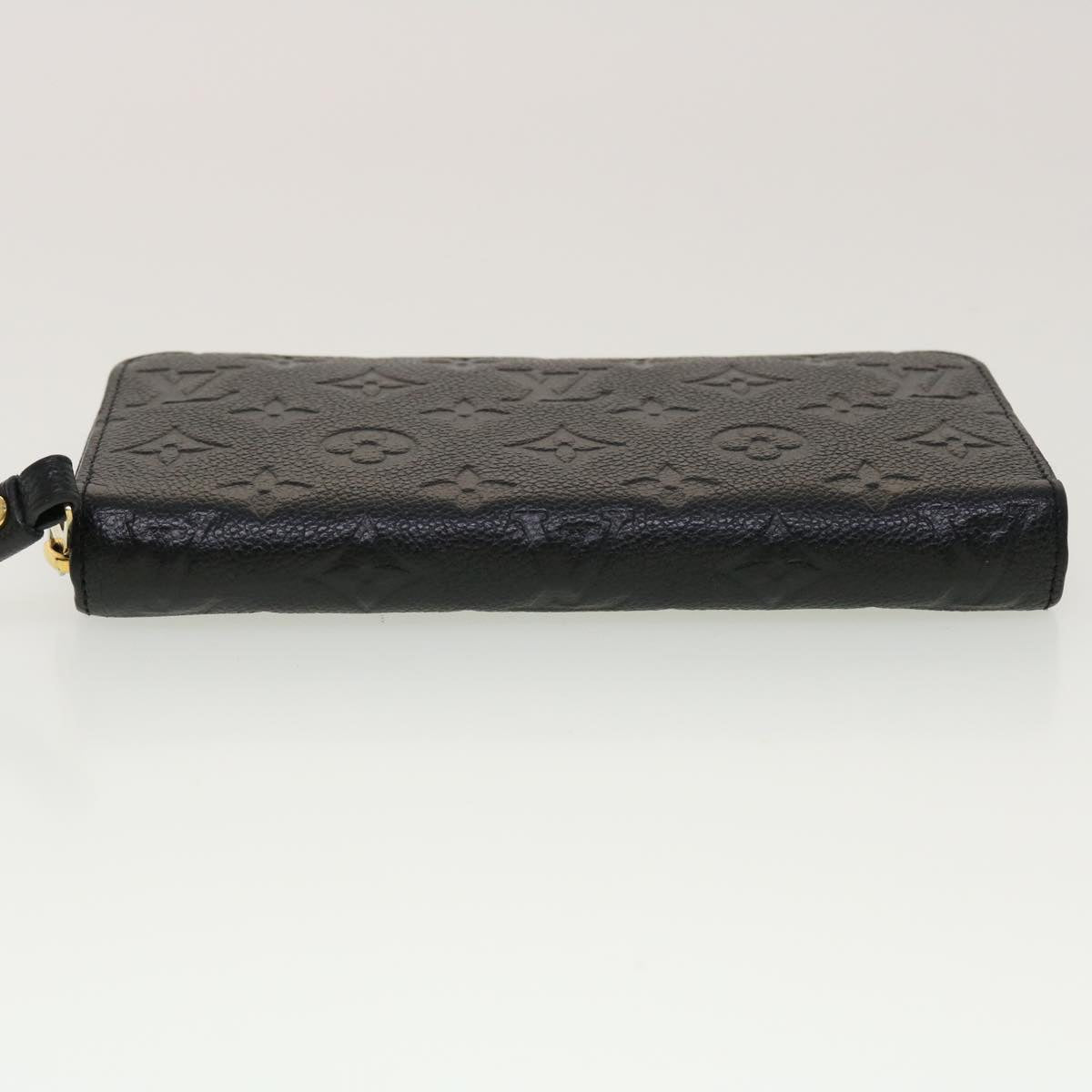 LOUIS VUITTON Monogram Empreinte Zippy Wallet Black M60571 LV Auth 45067