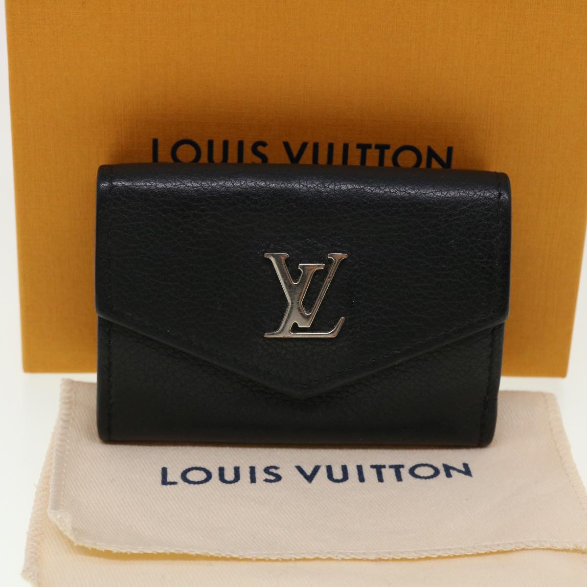 LOUIS VUITTON Portefeuille Rock Mini Wallet Taurillon Black M63921 LV Auth 45068