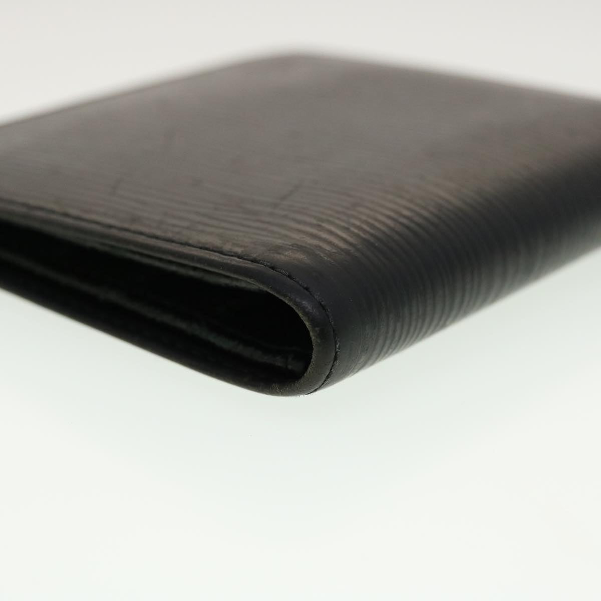 LOUIS VUITTON Epi Bifold Wallet Black LV Auth 45100