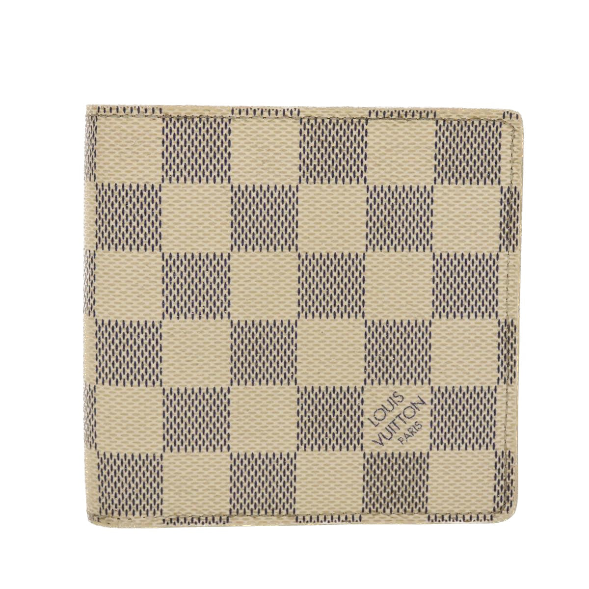 LOUIS VUITTON Damier Azur Porte Feuille Marco Bifold Wallet N60018 Auth 45136