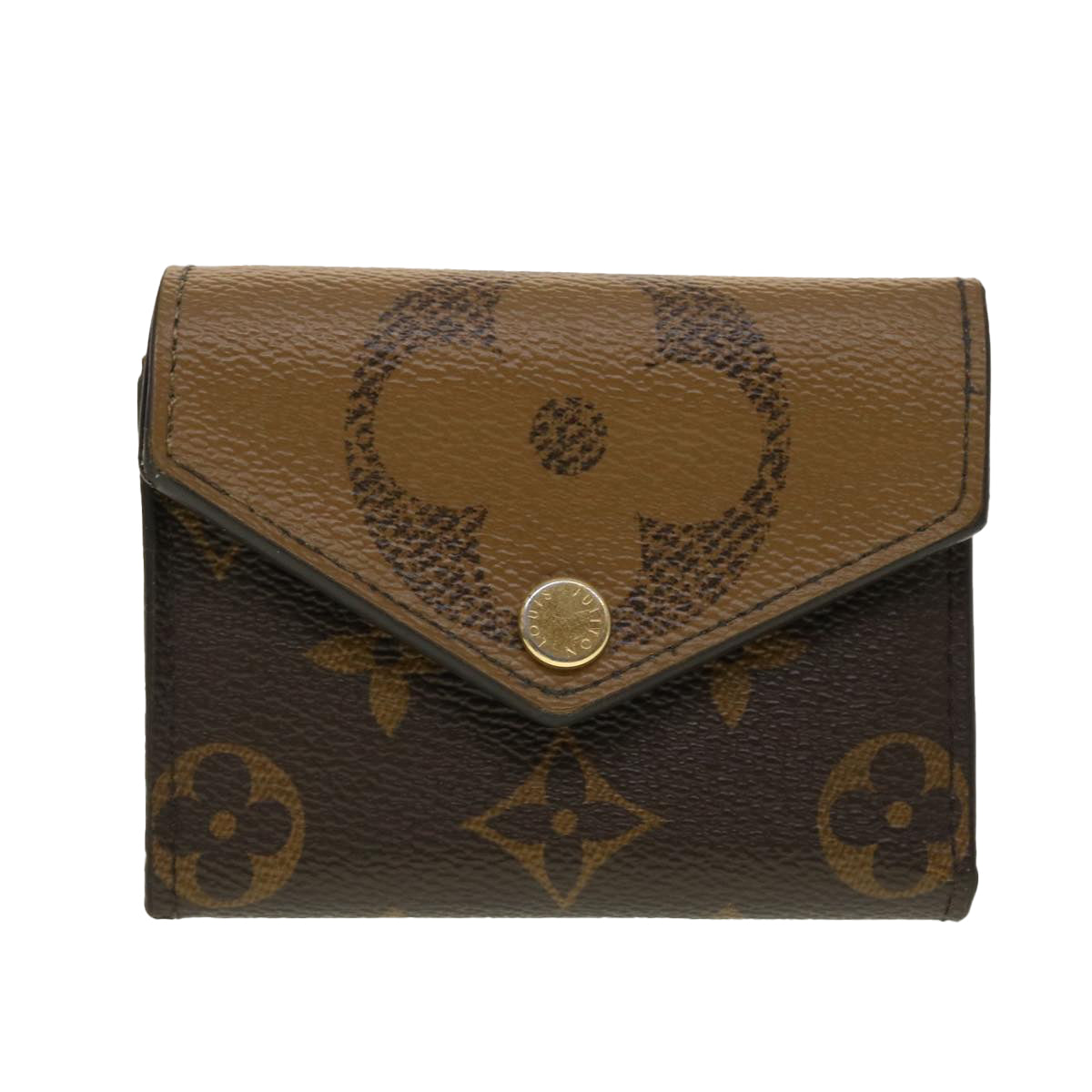 LOUIS VUITTON Monogram Reverse Portefeuille Zoe Trifold Wallet M80725 LV 45146