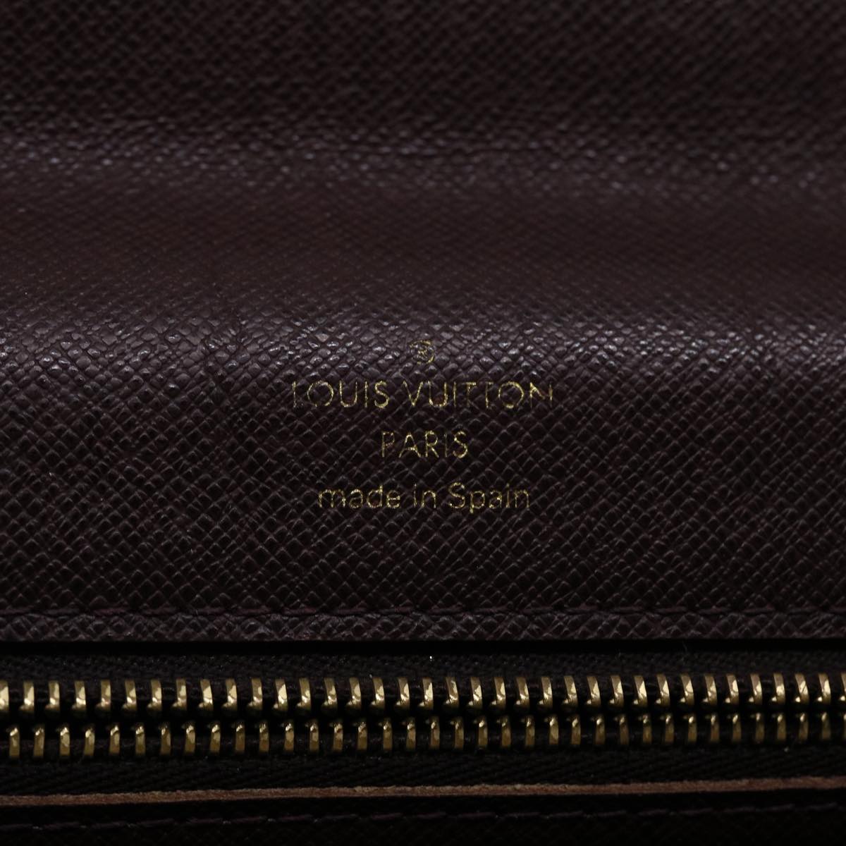LOUIS VUITTON Taiga Leather Selenga Clutch Bag Acajou M30786 LV Auth 45150