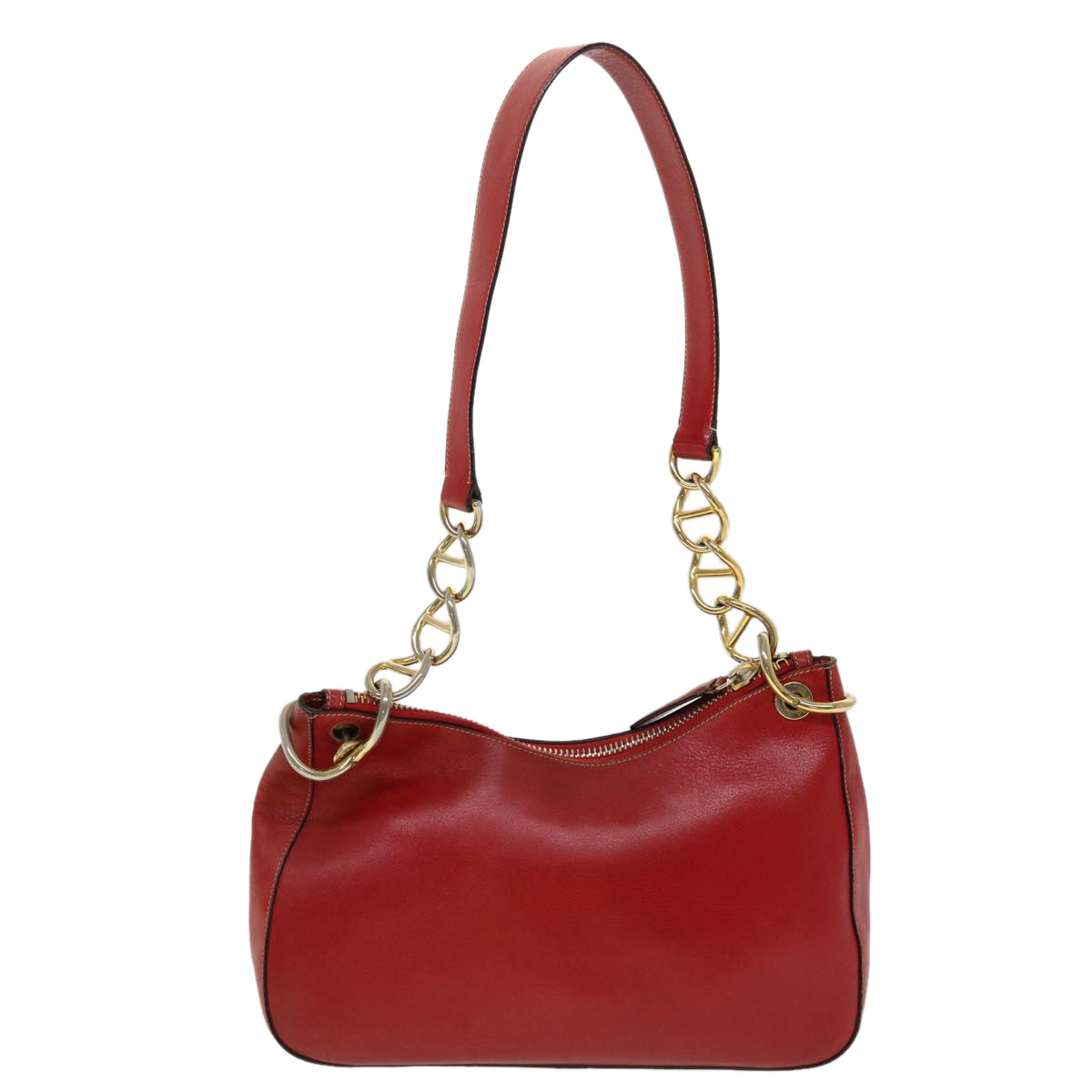 PRADA Shoulder Bag Leather Red Auth 45186 - 0