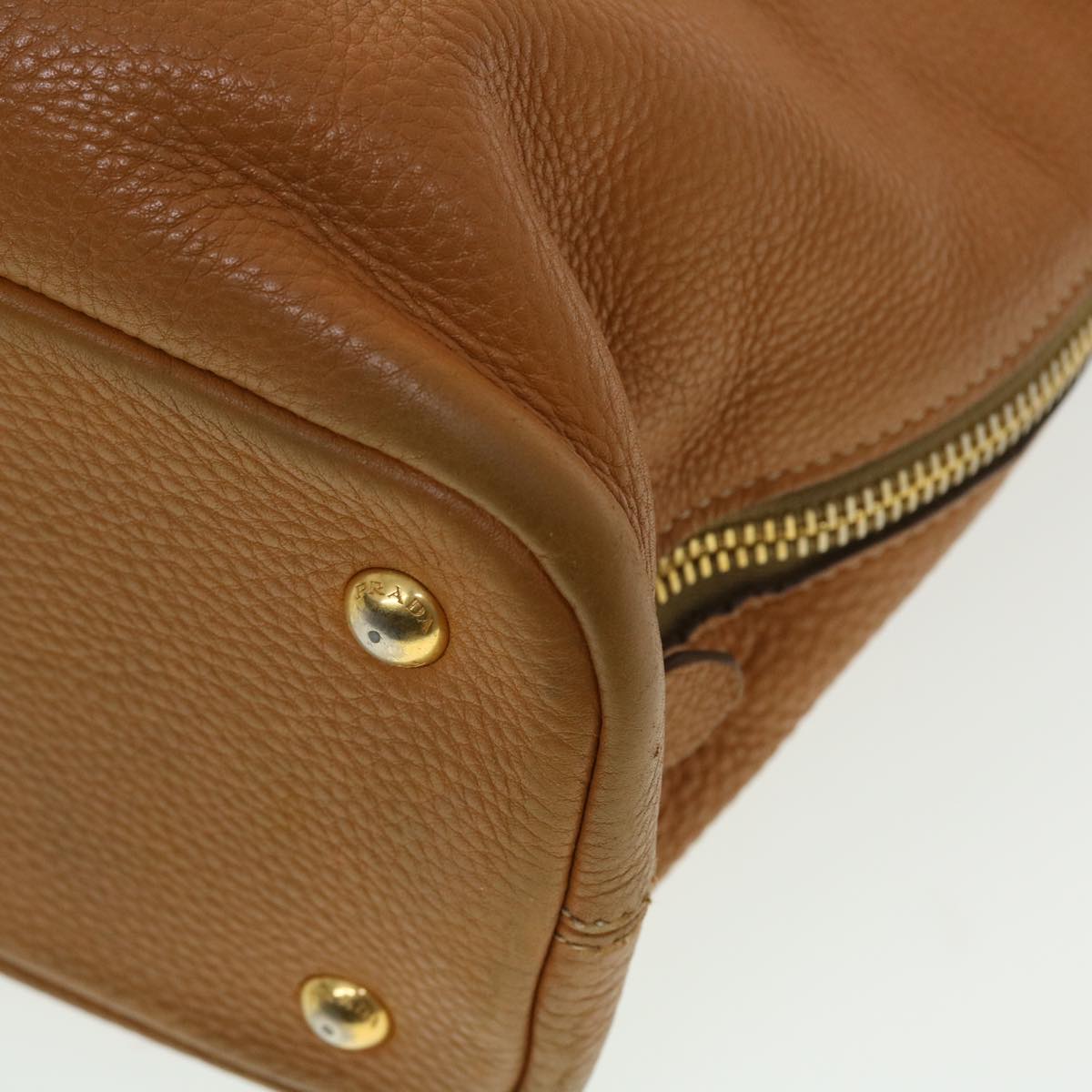 PRADA Tote Bag Leather Brown Auth 45190