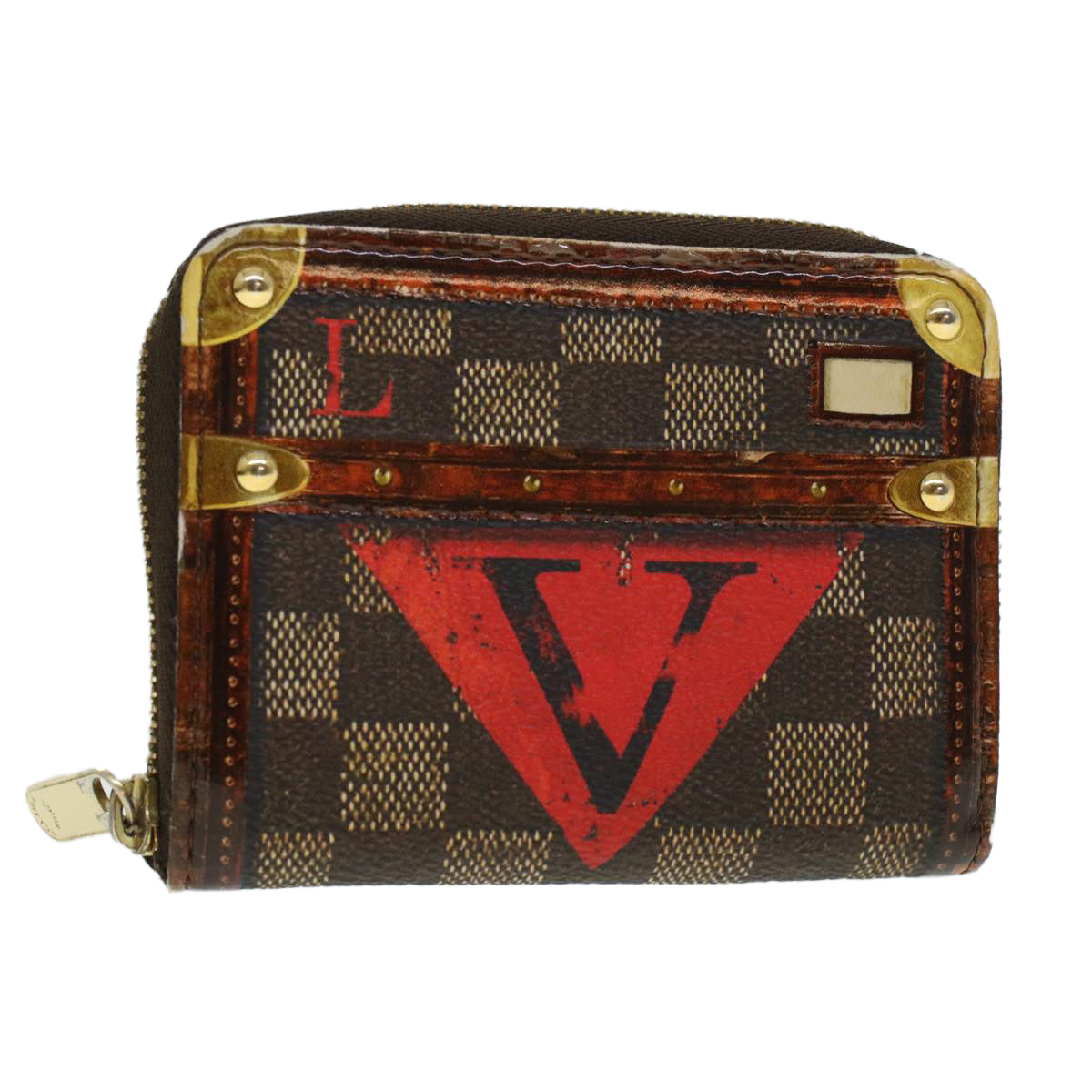 LOUIS VUITTON Damier Trunk Time Zippy Coin Purse Coin Purse M52745 LV Auth 45255