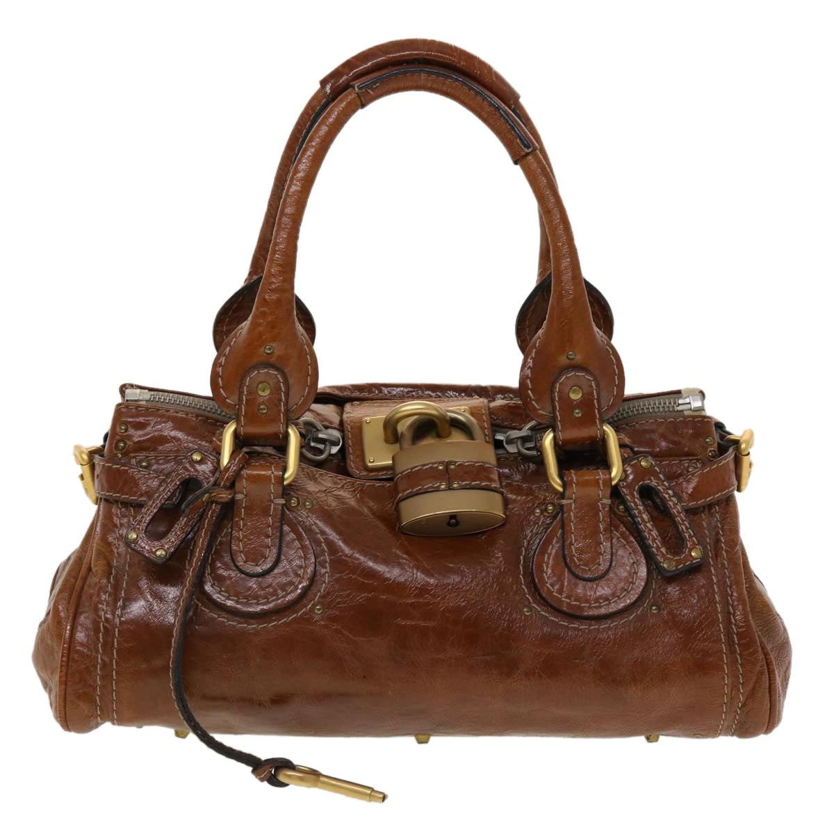 Chloe Paddington Hand Bag Leather Brown 04-08-51-5191 Auth 45301