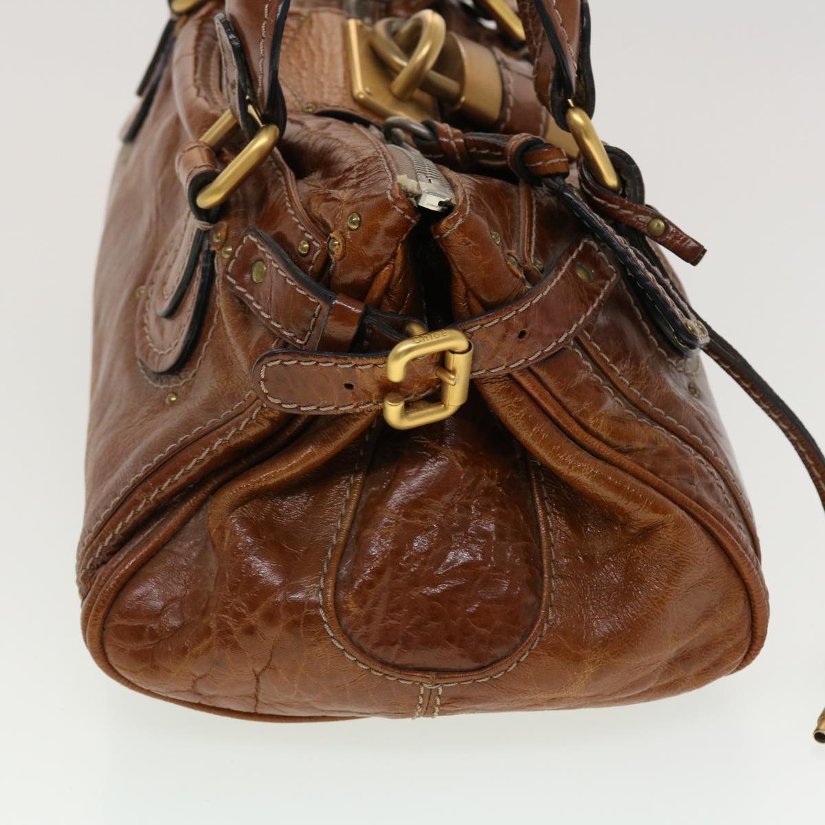 Chloe Paddington Hand Bag Leather Brown 04-08-51-5191 Auth 45301