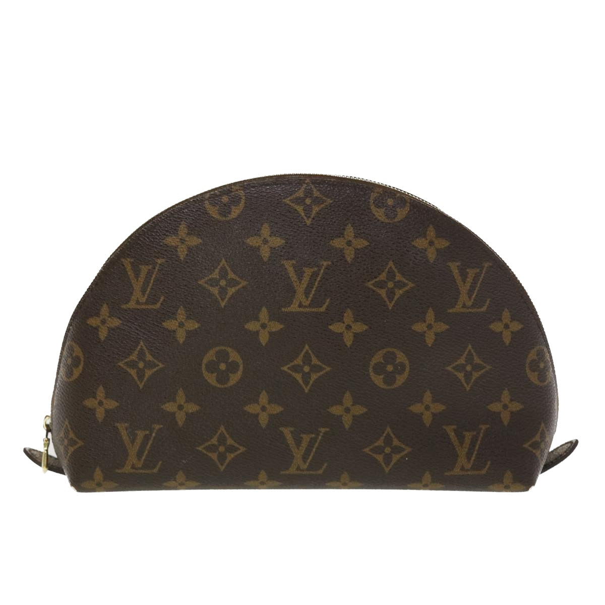 LOUIS VUITTON Monogram Trousse Demi Ronde Cosmetic Pouch M47520 LV Auth 45317