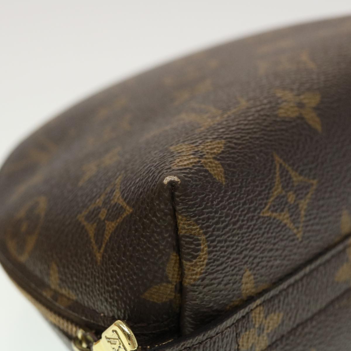 LOUIS VUITTON Monogram Trousse Demi Ronde Cosmetic Pouch M47520 LV Auth 45317