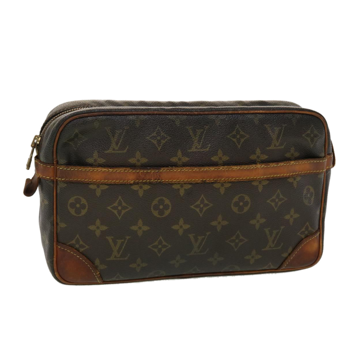 LOUIS VUITTON Monogram Compiegne 28 Clutch Bag M51845 LV Auth 45342