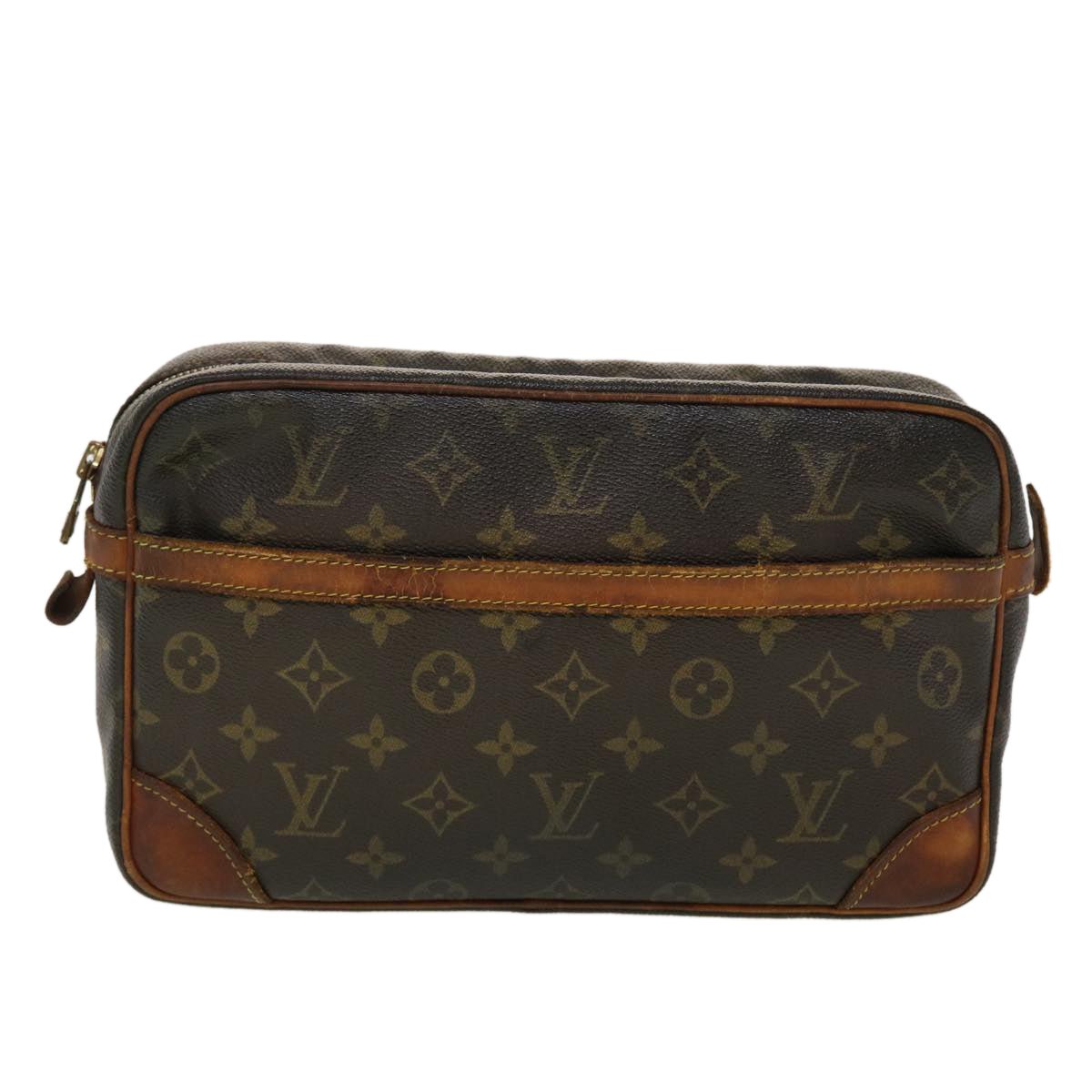 LOUIS VUITTON Monogram Compiegne 28 Clutch Bag M51845 LV Auth 45342