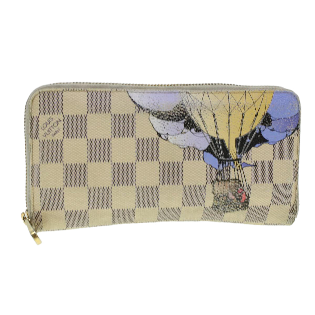 LOUIS VUITTON Damier Azur Illustre Balloon Zippy Wallet N63006 LV Auth 45344