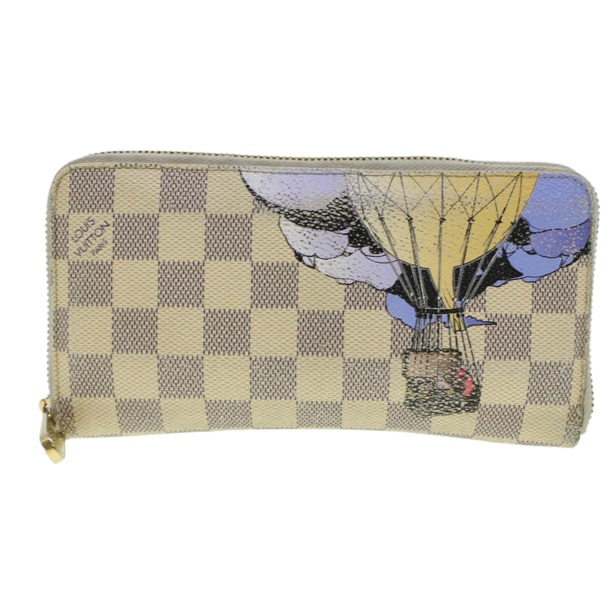 LOUIS VUITTON Damier Azur Illustre Balloon Zippy Wallet N63006 LV Auth 45344