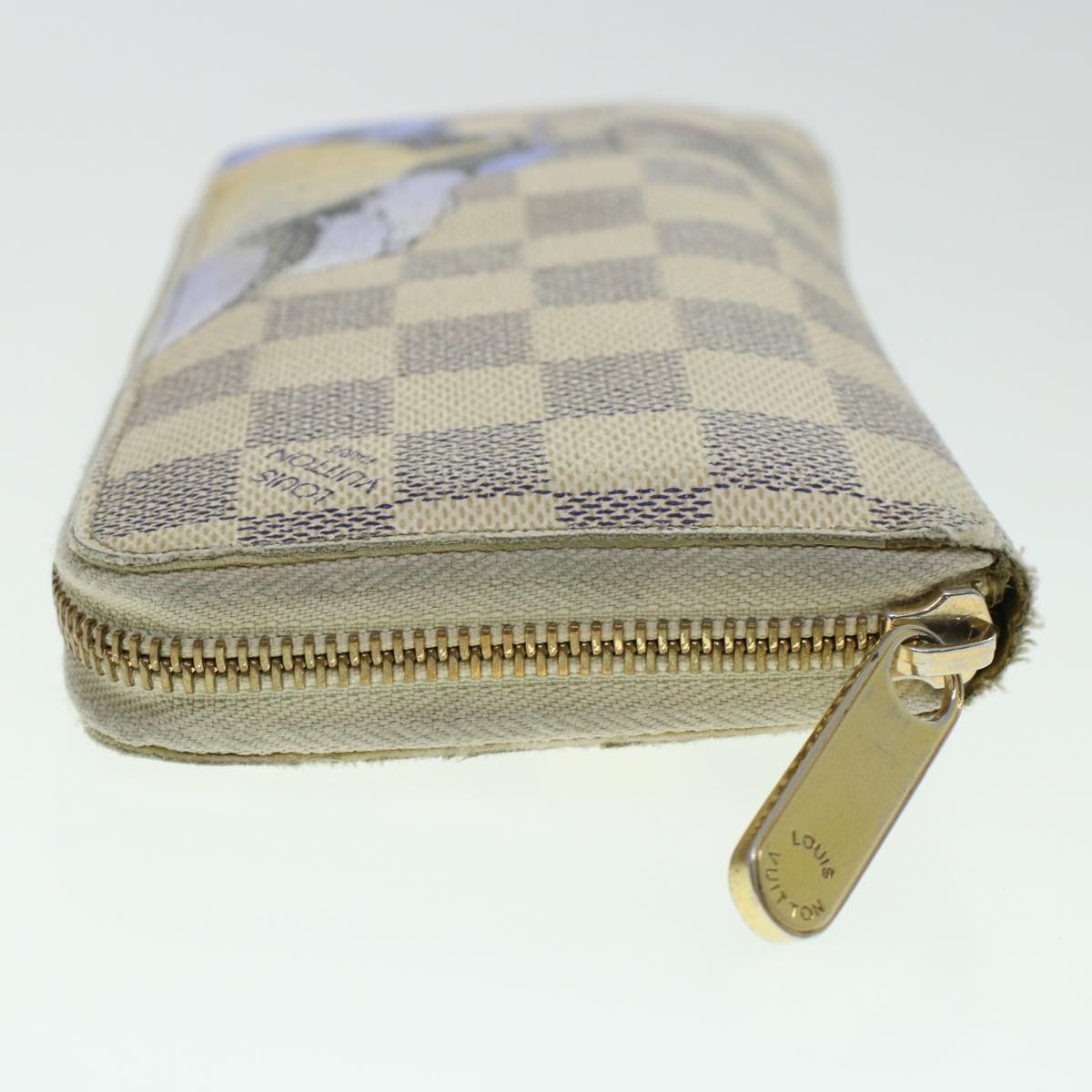 LOUIS VUITTON Damier Azur Illustre Balloon Zippy Wallet N63006 LV Auth 45344