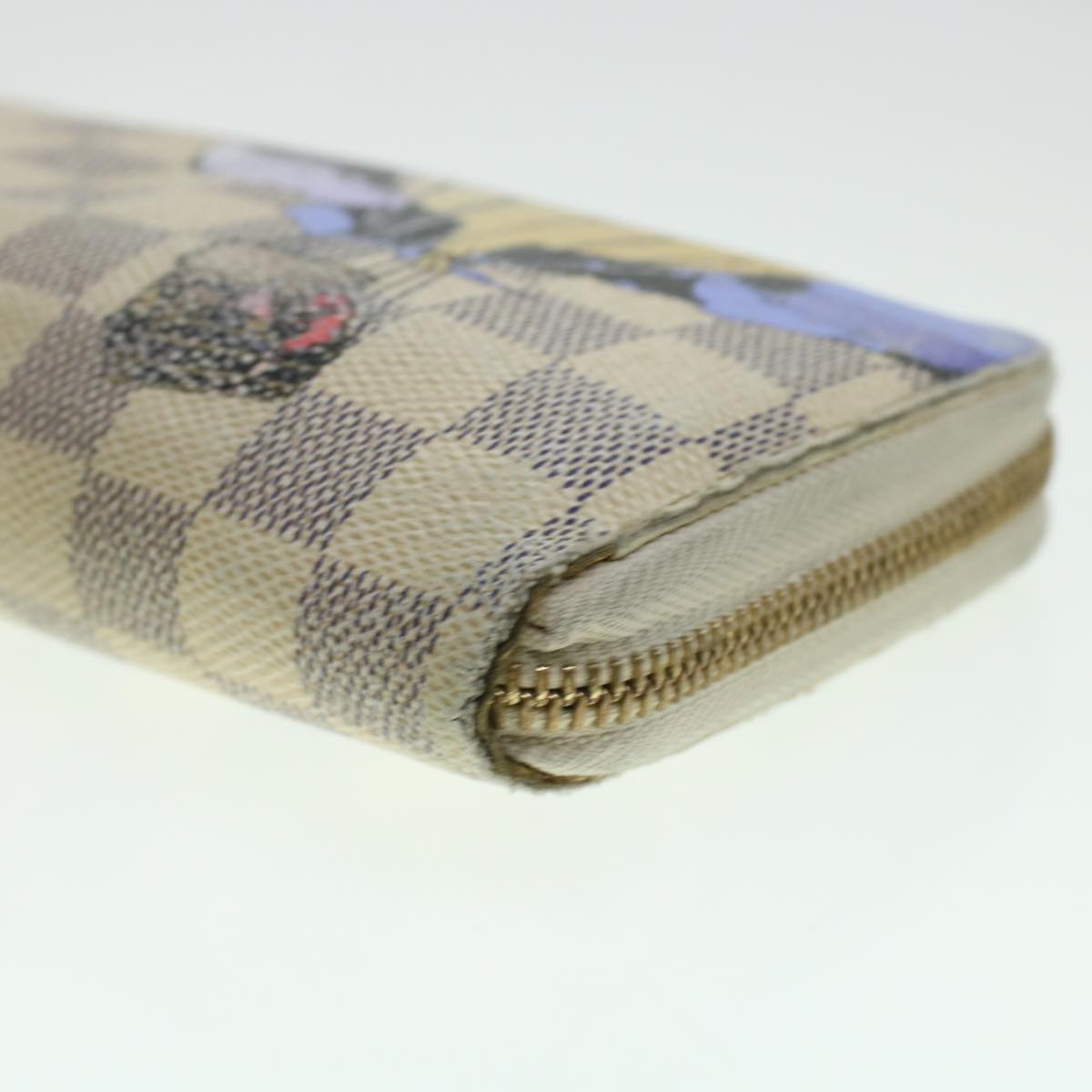 LOUIS VUITTON Damier Azur Illustre Balloon Zippy Wallet N63006 LV Auth 45344