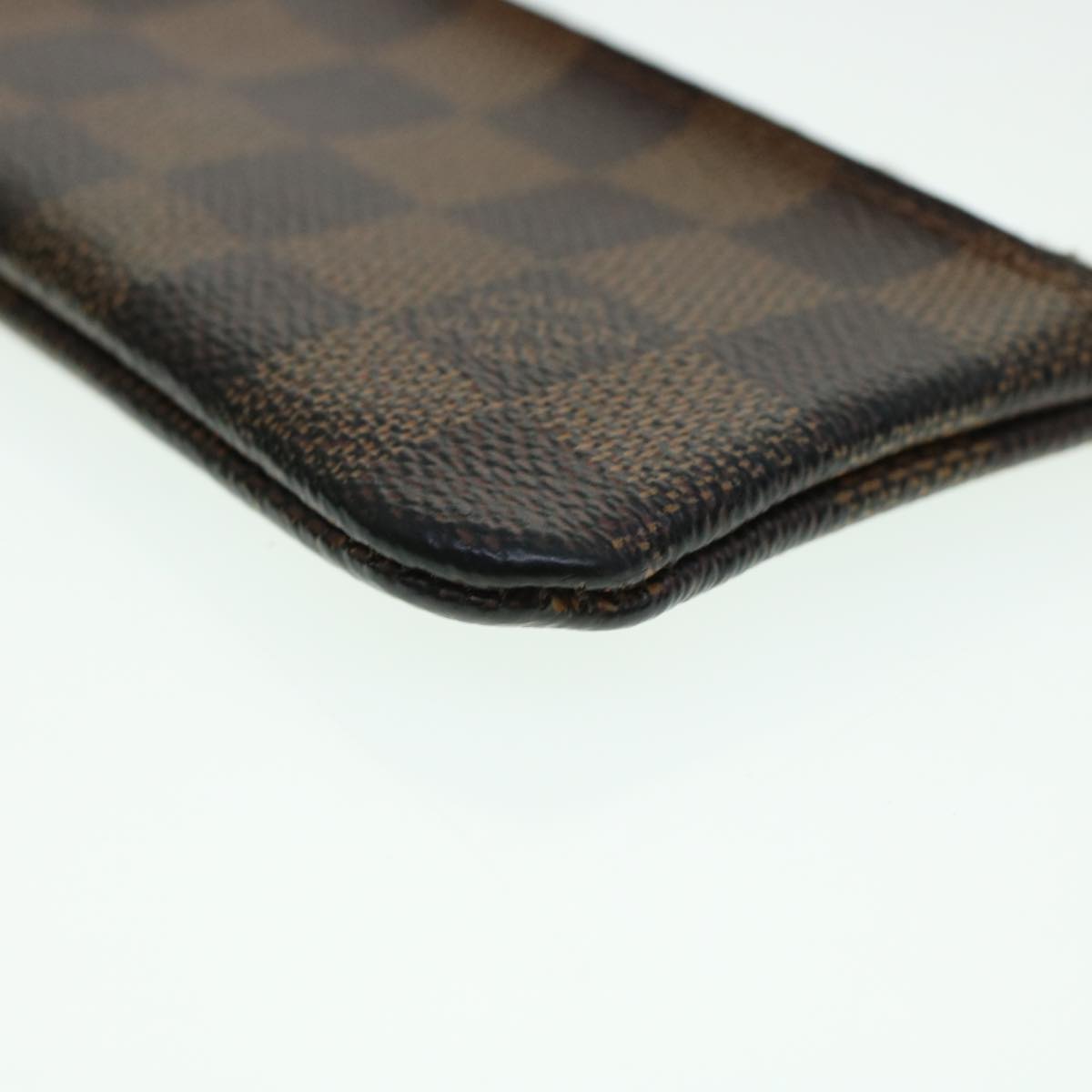 LOUIS VUITTON Damier Ebene Pochette Cles Coin Purse N62658 LV Auth 45352