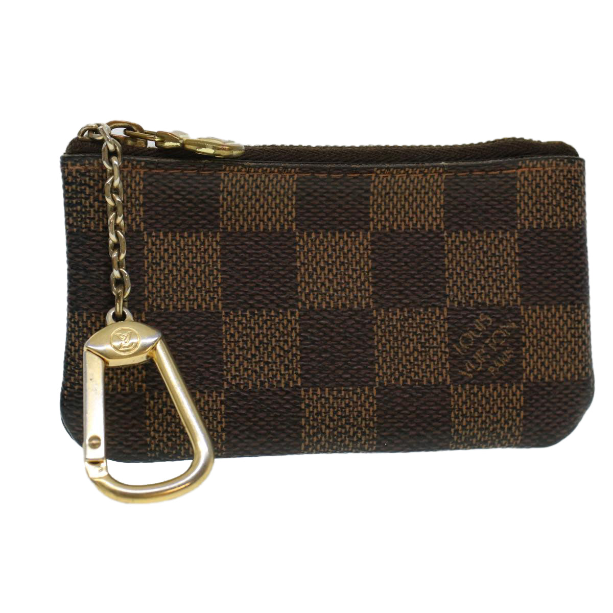 LOUIS VUITTON Damier Ebene Pochette Cles Coin Purse N62658 LV Auth 45352