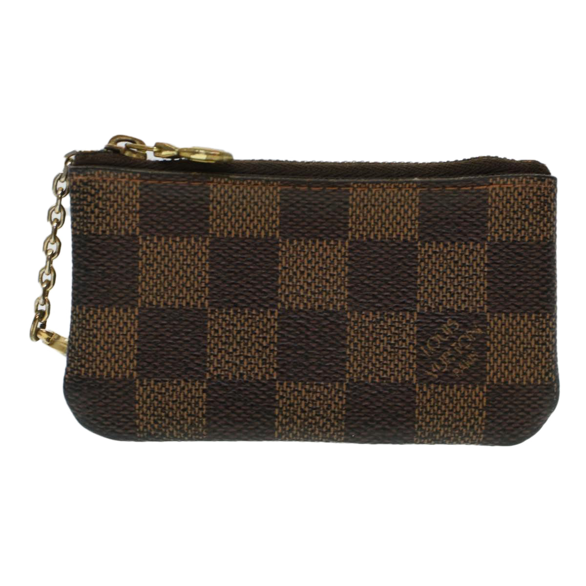 LOUIS VUITTON Damier Ebene Pochette Cles Coin Purse N62658 LV Auth 45352