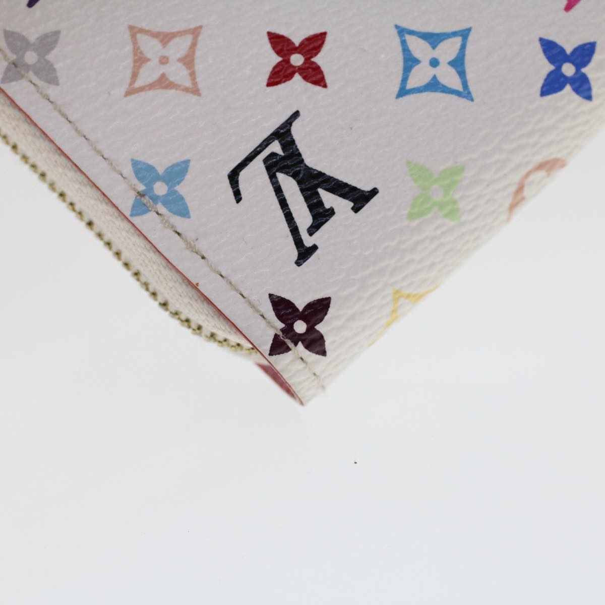 LOUIS VUITTON Monogram Multicolor Zippy Coin Purse Wallet White M66548 LV 45379