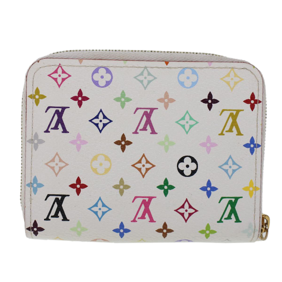 LOUIS VUITTON Monogram Multicolor Zippy Coin Purse Wallet White M66548 LV 45379 - 0