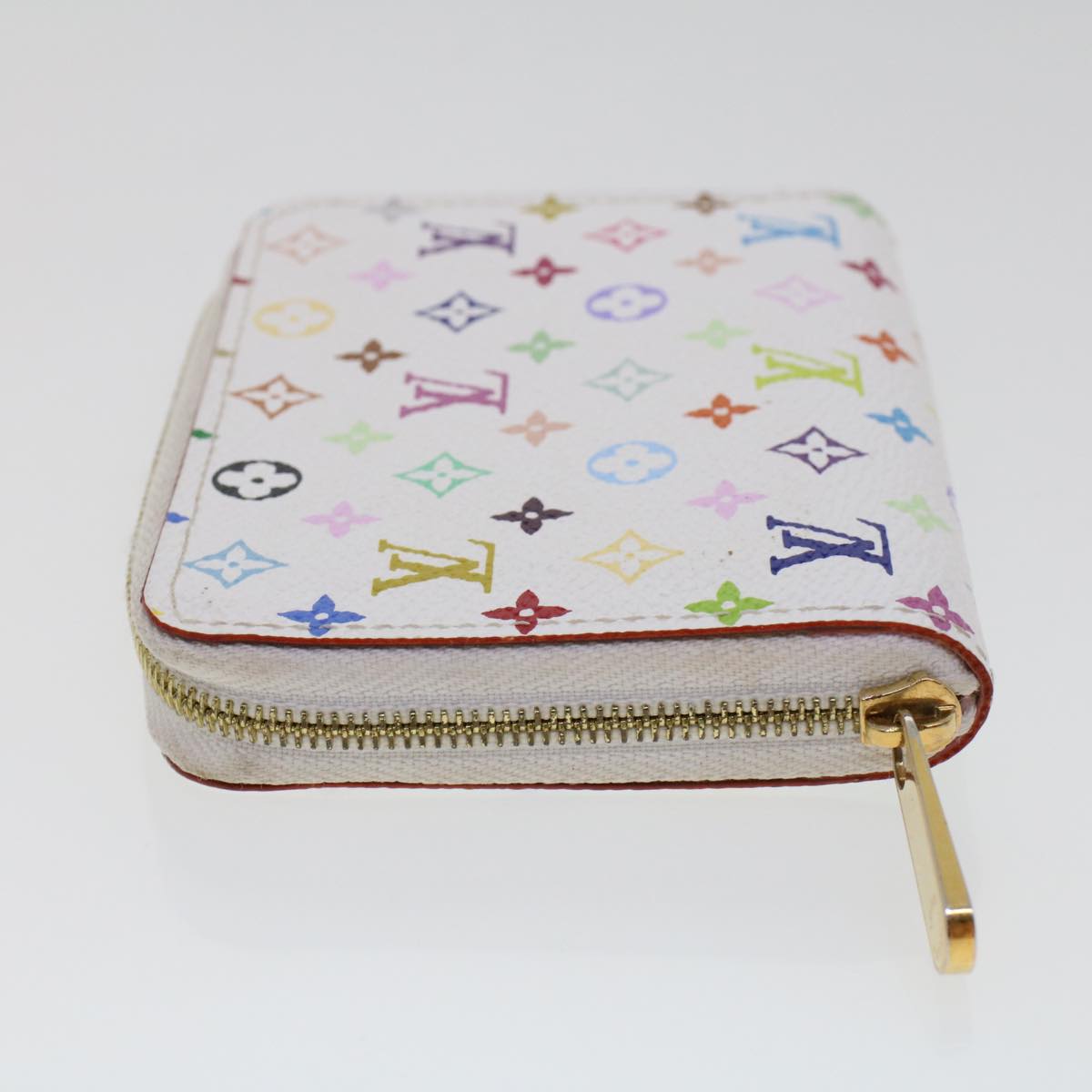 LOUIS VUITTON Monogram Multicolor Zippy Coin Purse Wallet White M66548 LV 45379