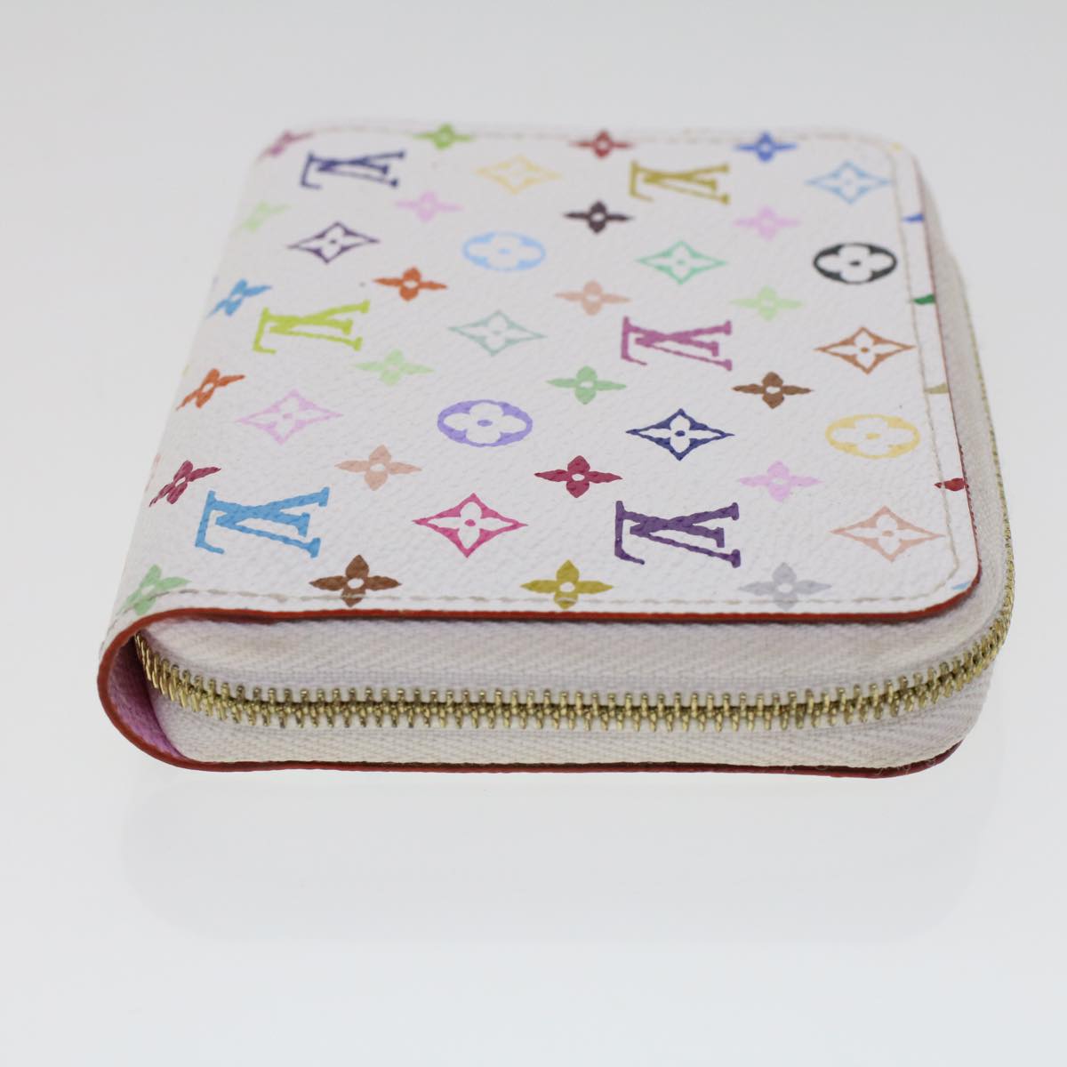 LOUIS VUITTON Monogram Multicolor Zippy Coin Purse Wallet White M66548 LV 45379