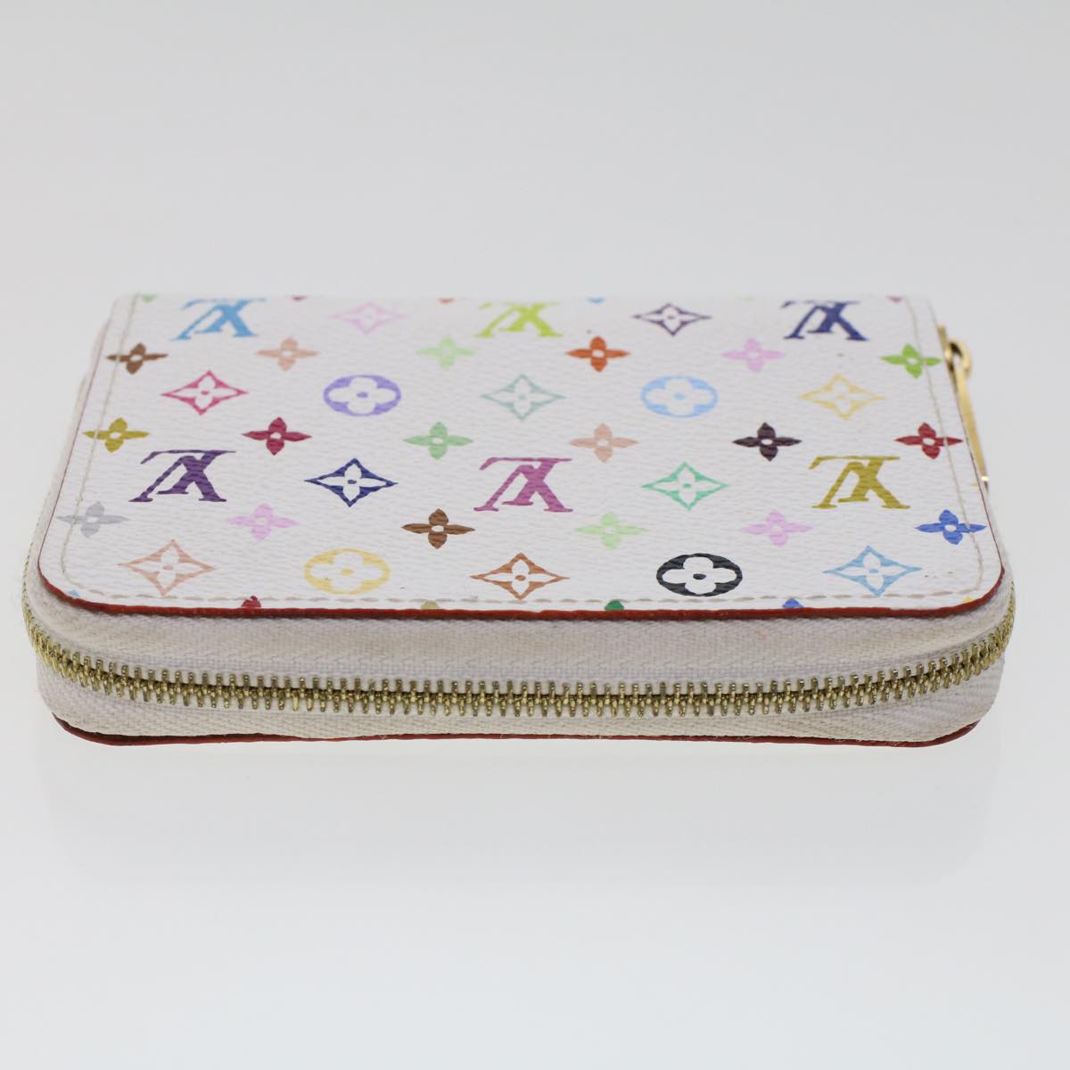 LOUIS VUITTON Monogram Multicolor Zippy Coin Purse Wallet White M66548 LV 45379