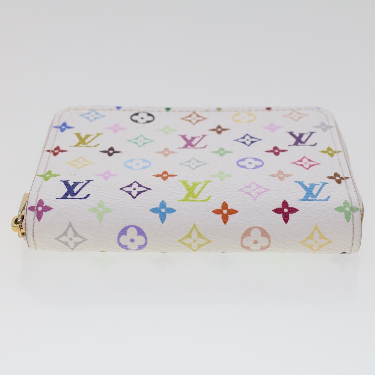 LOUIS VUITTON Monogram Multicolor Zippy Coin Purse Wallet White M66548 LV 45379