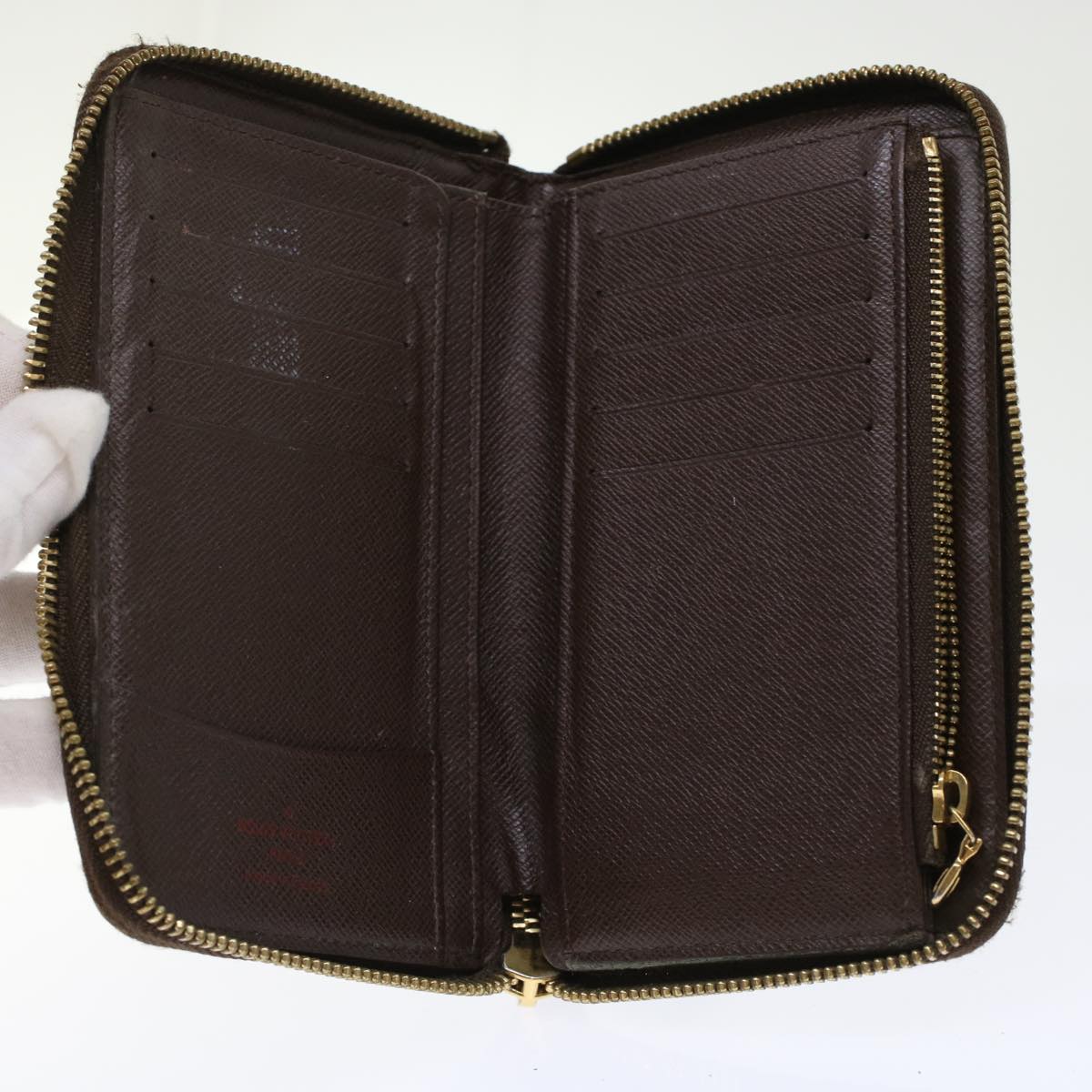 LOUIS VUITTON Damier Ebene Wallet 3Set LV Auth 45406