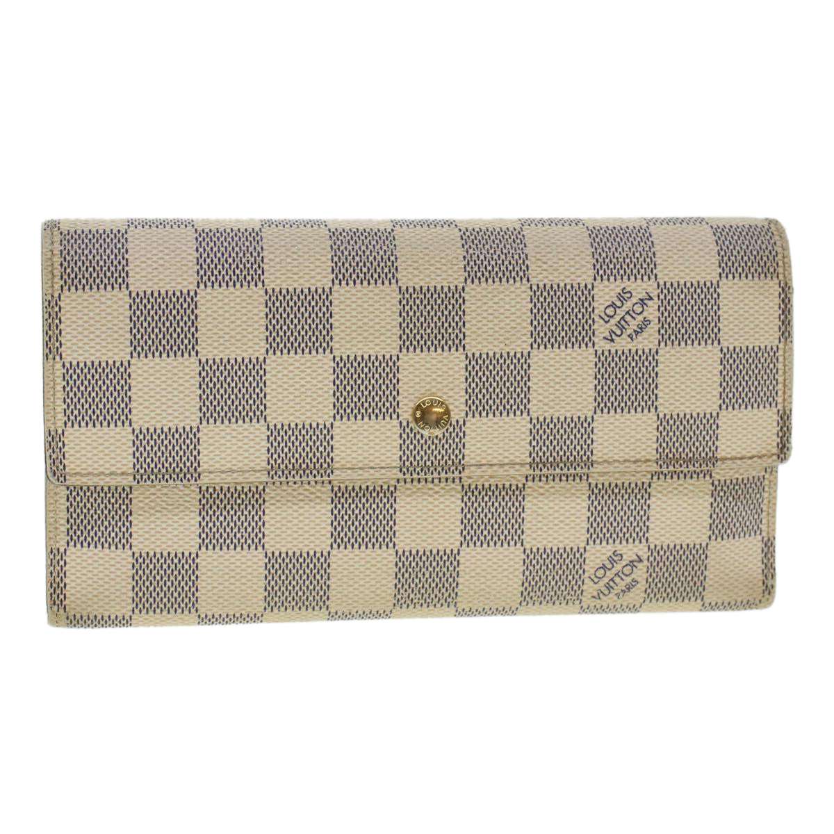 LOUIS VUITTON Damier Azur Portefeuille International Wallet N61732 Auth 45420