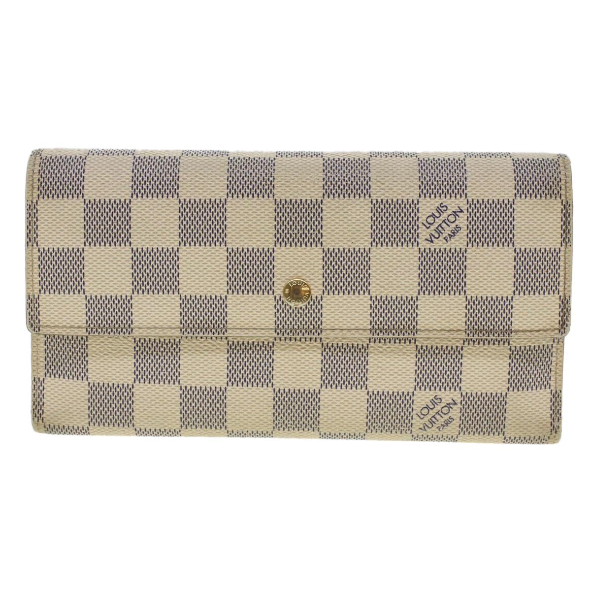 LOUIS VUITTON Damier Azur Portefeuille International Wallet N61732 Auth 45420