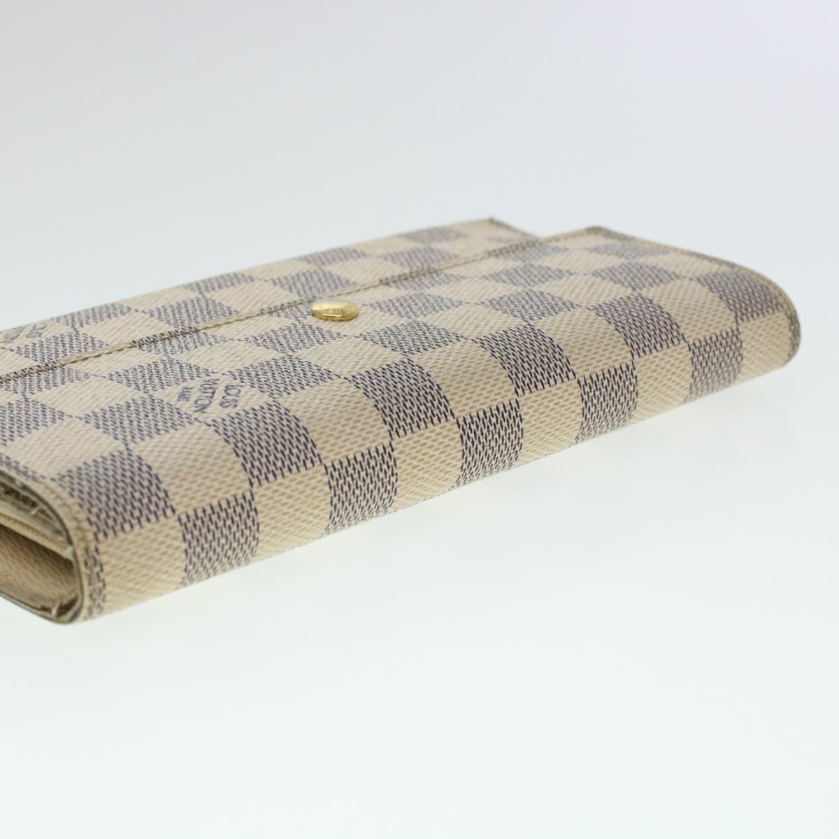 LOUIS VUITTON Damier Azur Portefeuille International Wallet N61732 Auth 45420