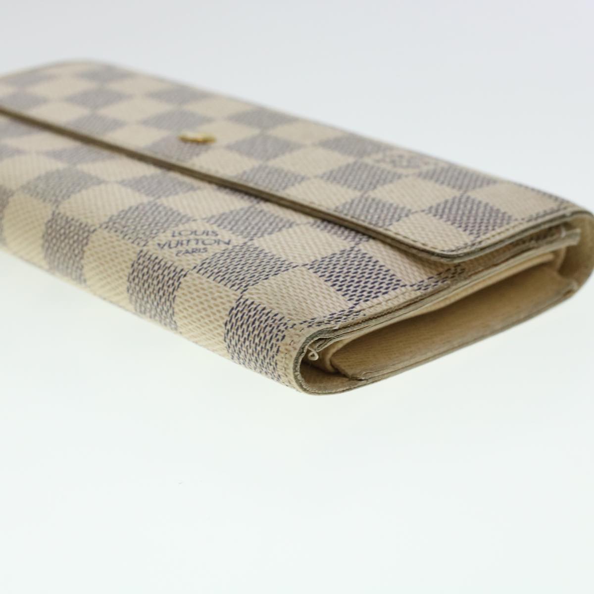 LOUIS VUITTON Damier Azur Portefeuille International Wallet N61732 Auth 45420