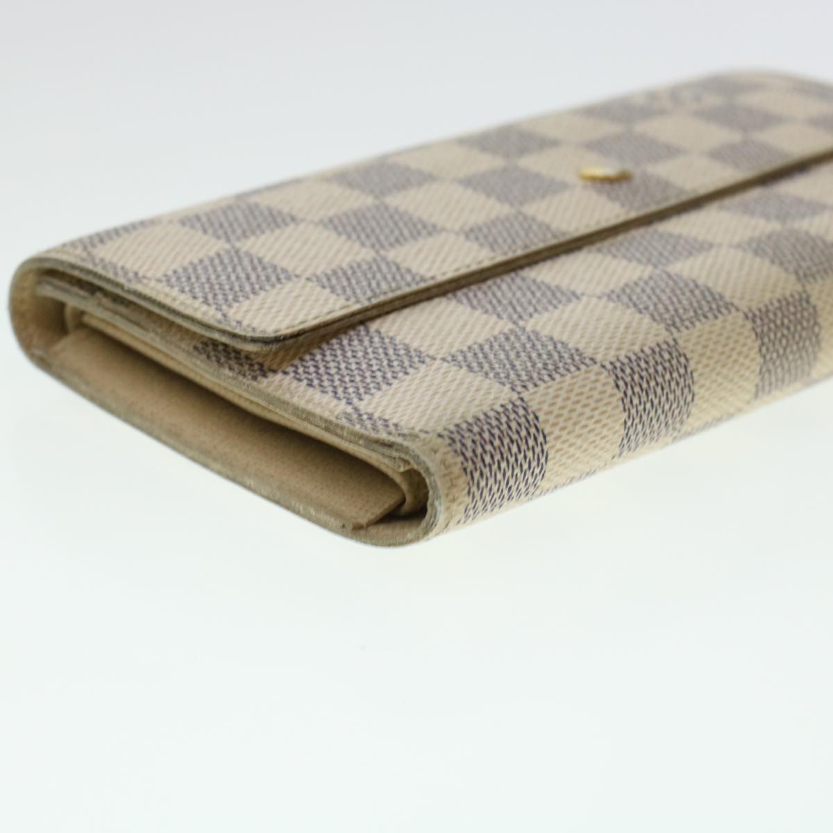 LOUIS VUITTON Damier Azur Portefeuille International Wallet N61732 Auth 45420