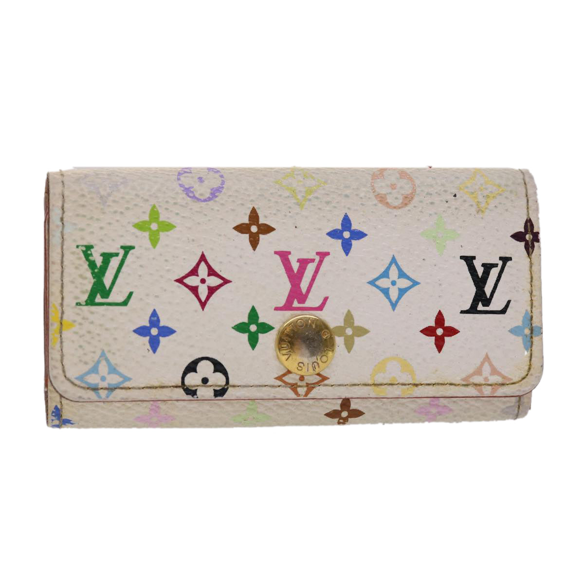 LOUIS VUITTON Monogram Multicolor Multi Cles 4 Key Case White M60043 Auth 45447