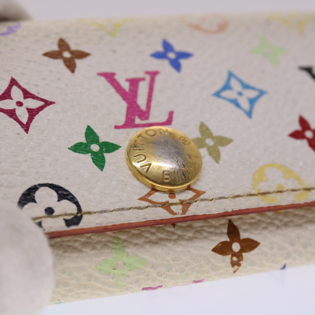 LOUIS VUITTON Monogram Multicolor Multi Cles 4 Key Case White M60043 Auth 45447