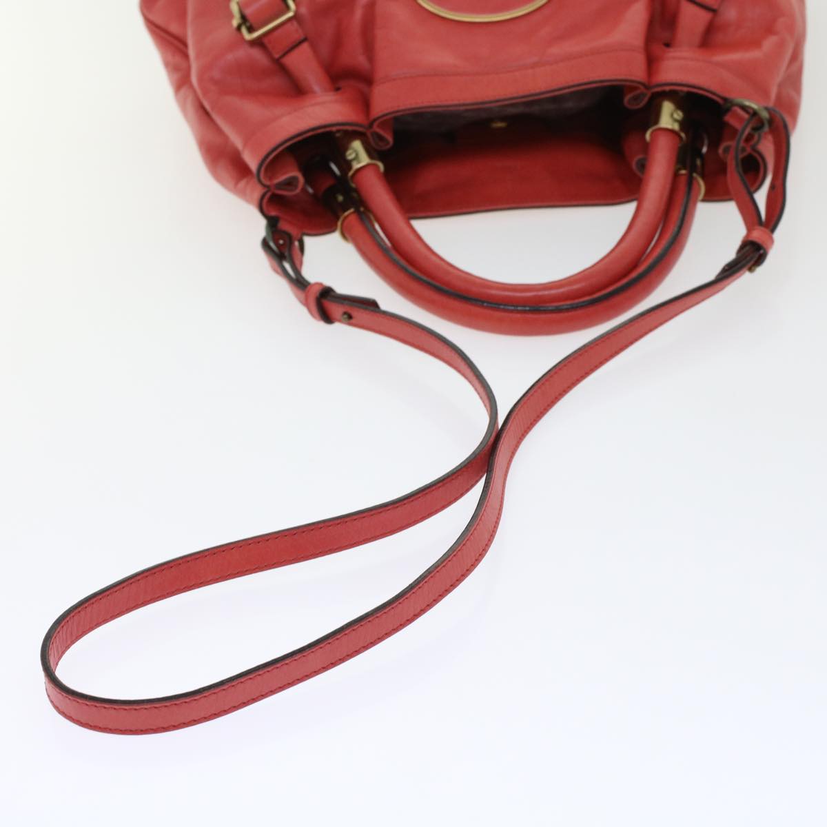 Chloe Victoria Hand Bag Leather 2way Pink Auth 45451