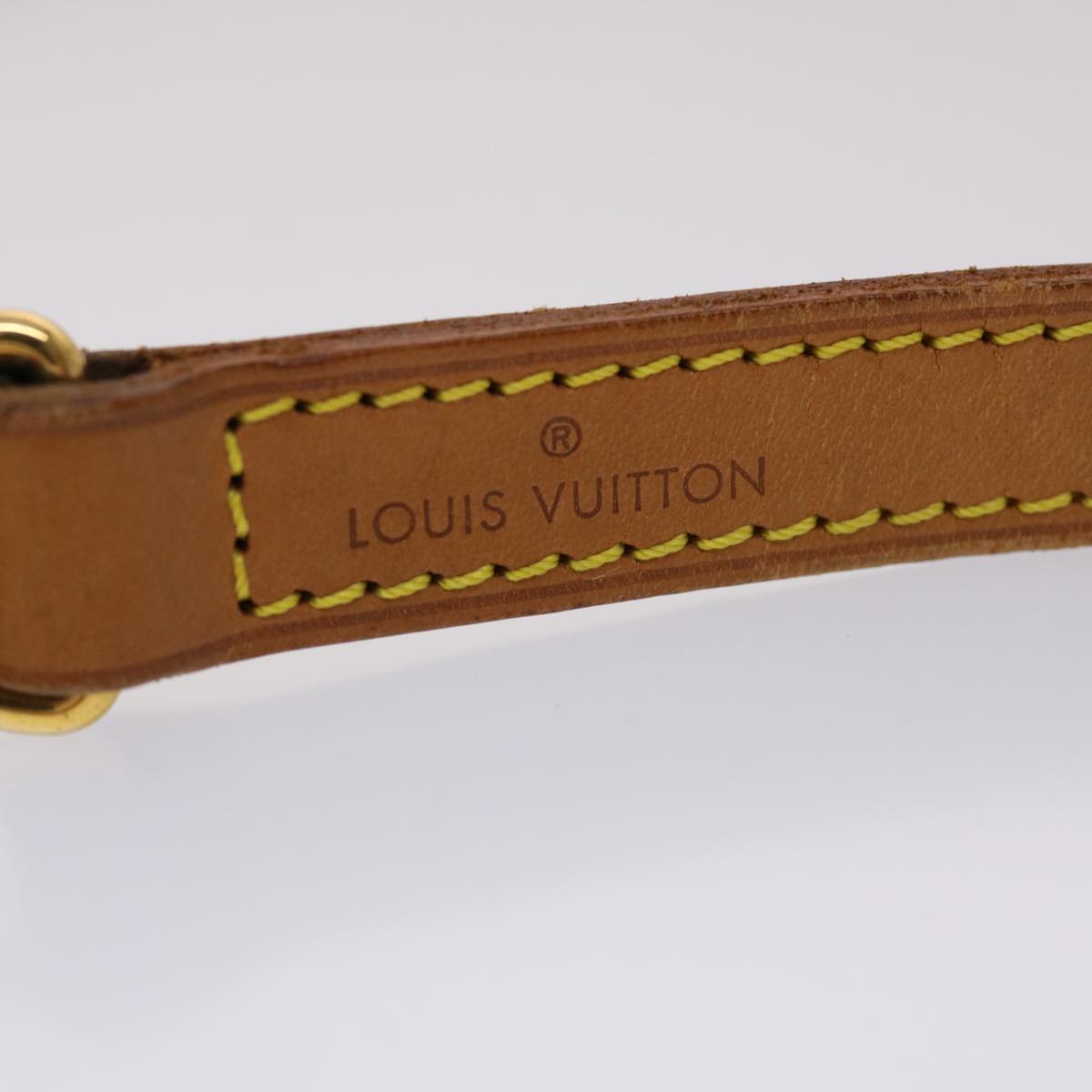 LOUIS VUITTON Shoulder Strap Leather 43.3"" Beige LV Auth 45459