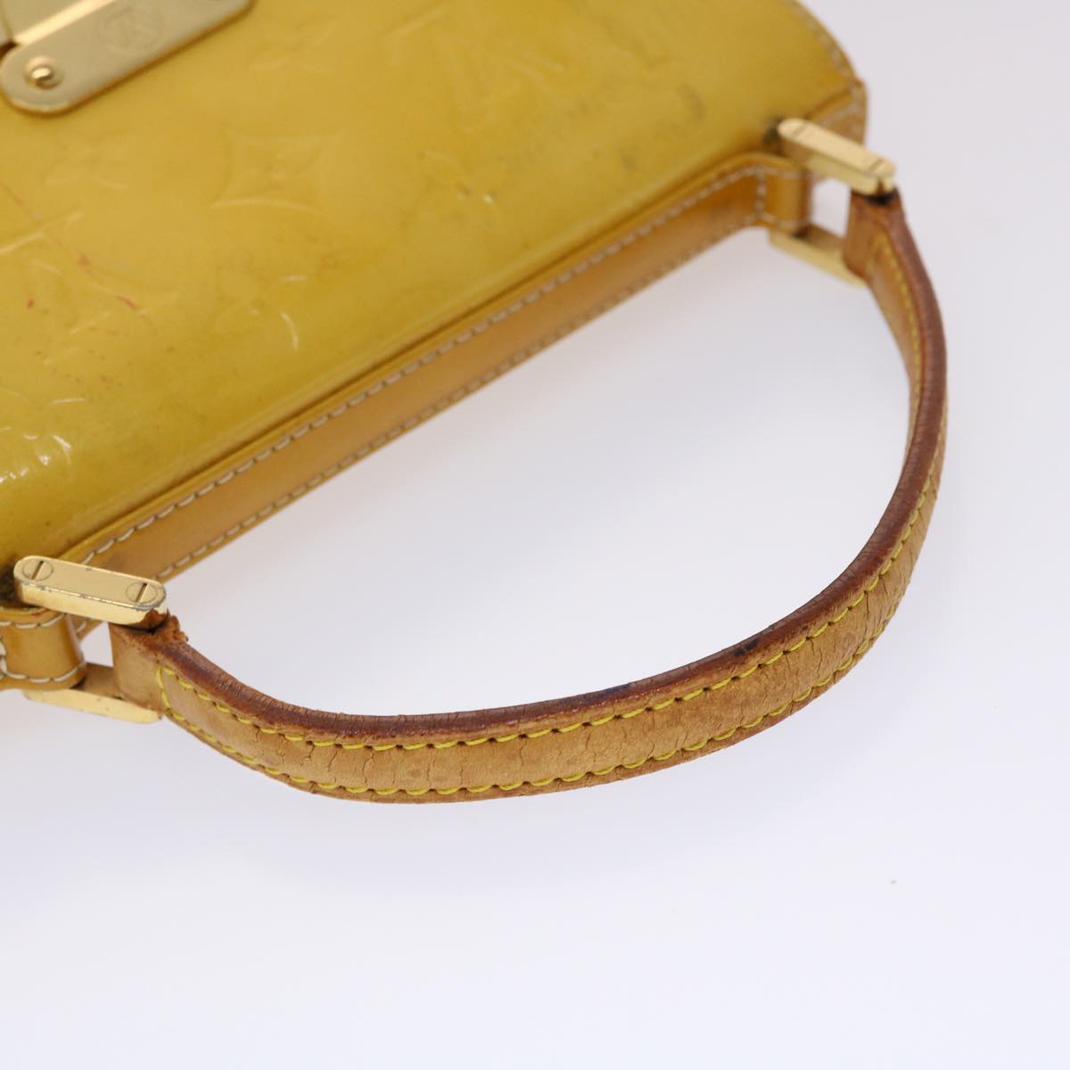 LOUIS VUITTON Monogram Vernis Spring Street Hand Bag Yellow M91068 Auth 45466