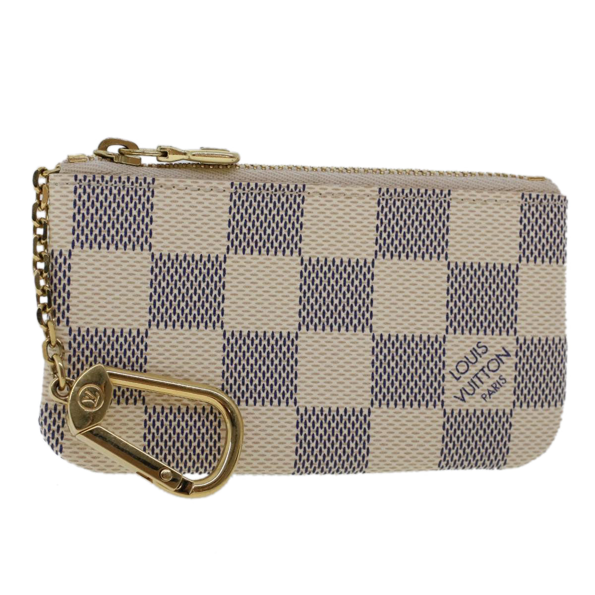 LOUIS VUITTON Damier Azur Pochette Cles Coin Purse N62659 LV Auth 45566