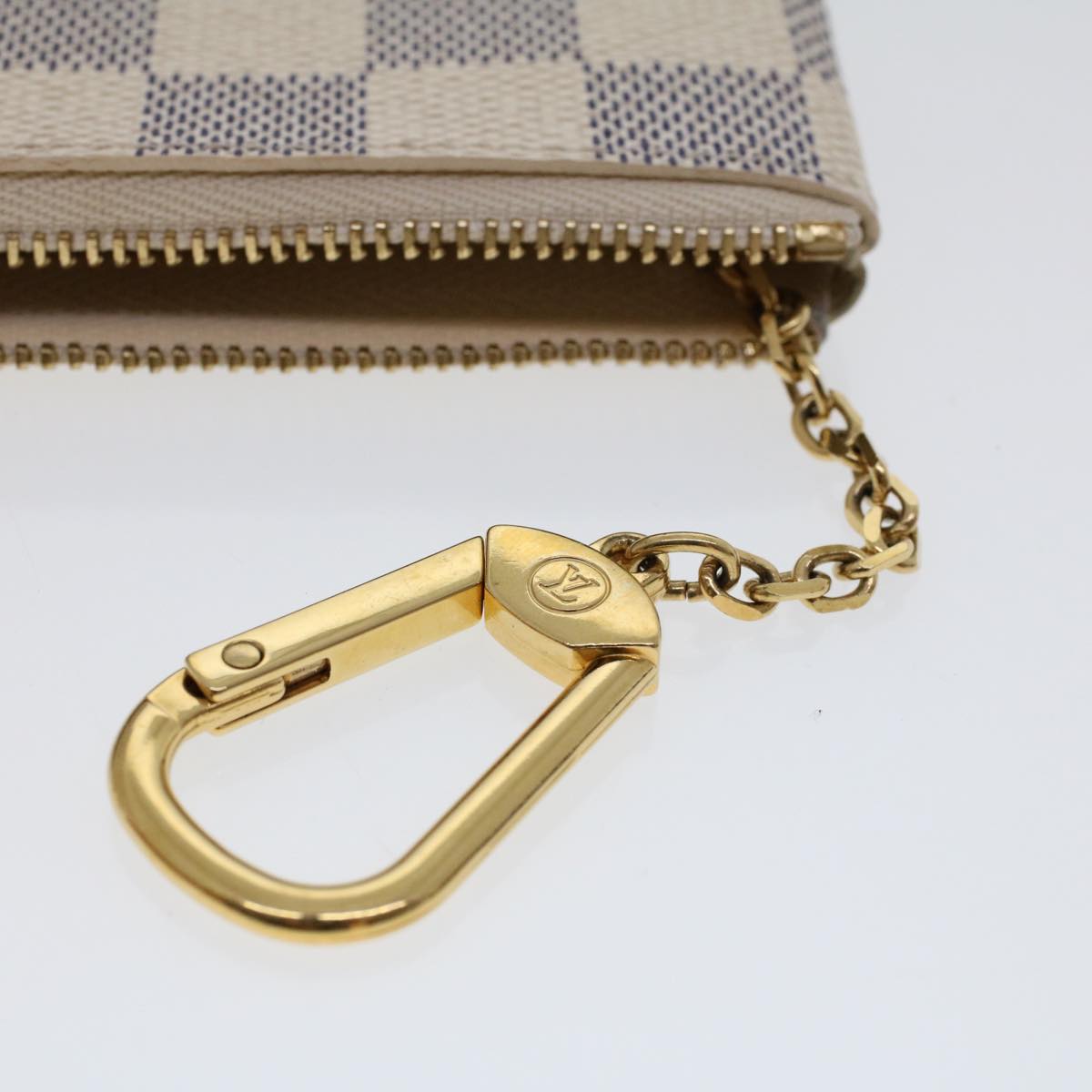 LOUIS VUITTON Damier Azur Pochette Cles Coin Purse N62659 LV Auth 45566