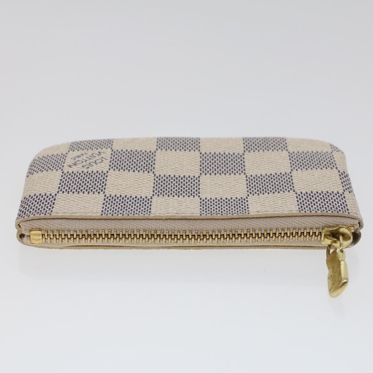 LOUIS VUITTON Damier Azur Pochette Cles Coin Purse N62659 LV Auth 45566