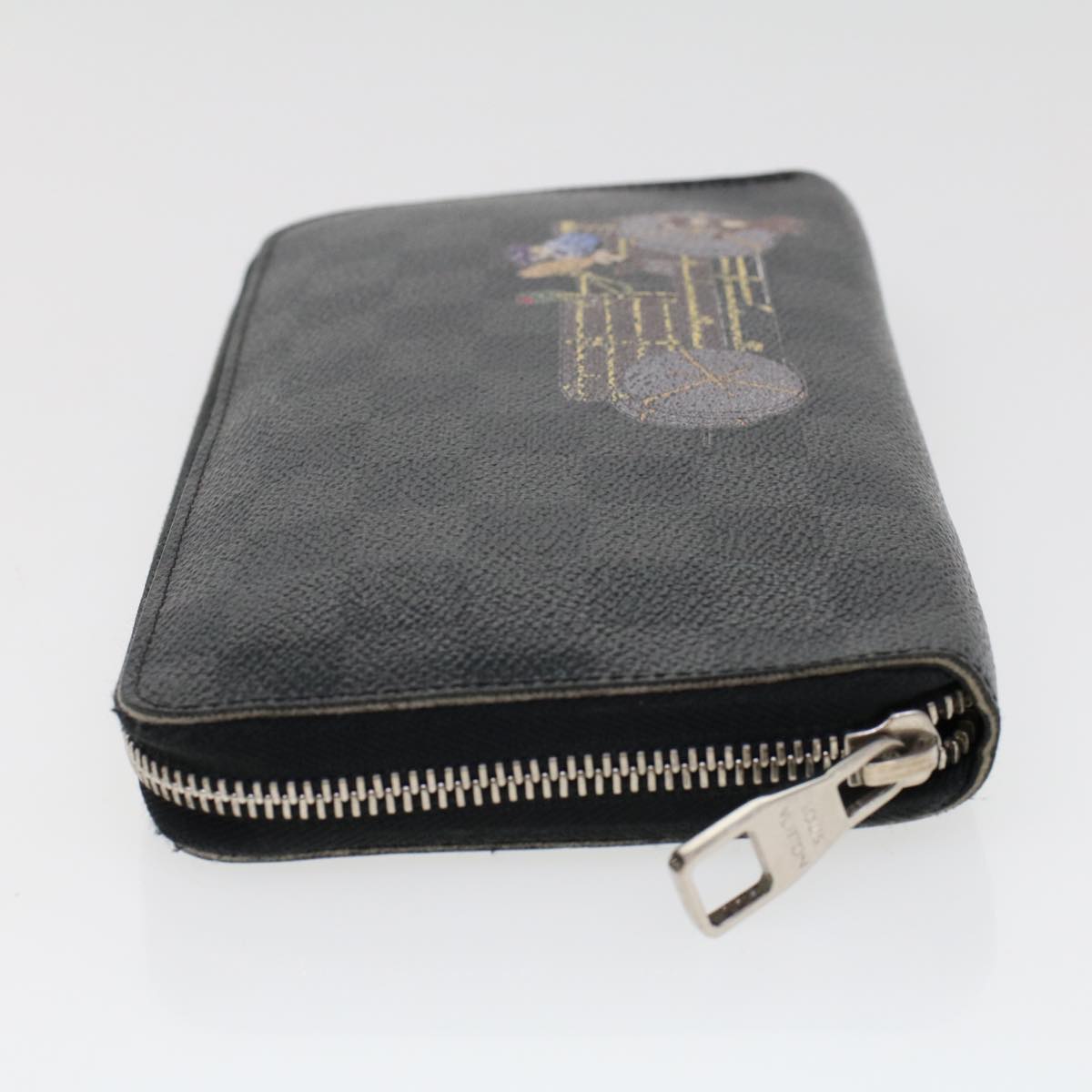 LOUIS VUITTON Damier Graphite Illustre Zippy Organizer Wallet N63002 Auth 45567