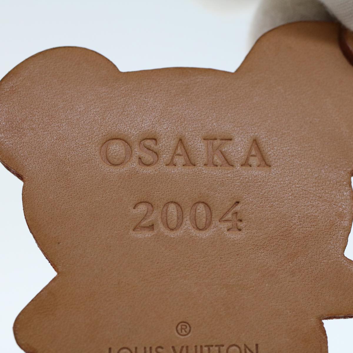 LOUIS VUITTON Takashi Murakami Panda Charm Leather Beige Gold M62637 Auth 45571