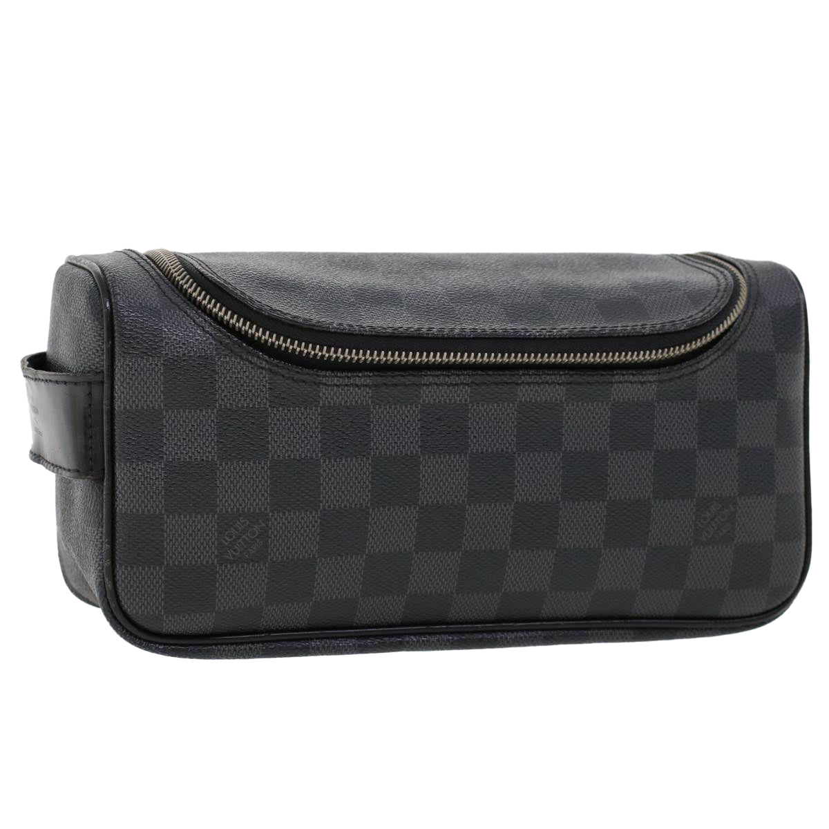 LOUIS VUITTON Damier Graphite Toiletry Pouch Clutch Bag N47625 LV Auth 45577